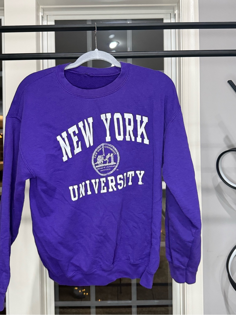 Amazon Purple 'New York University' Crewneck Sweatshirt